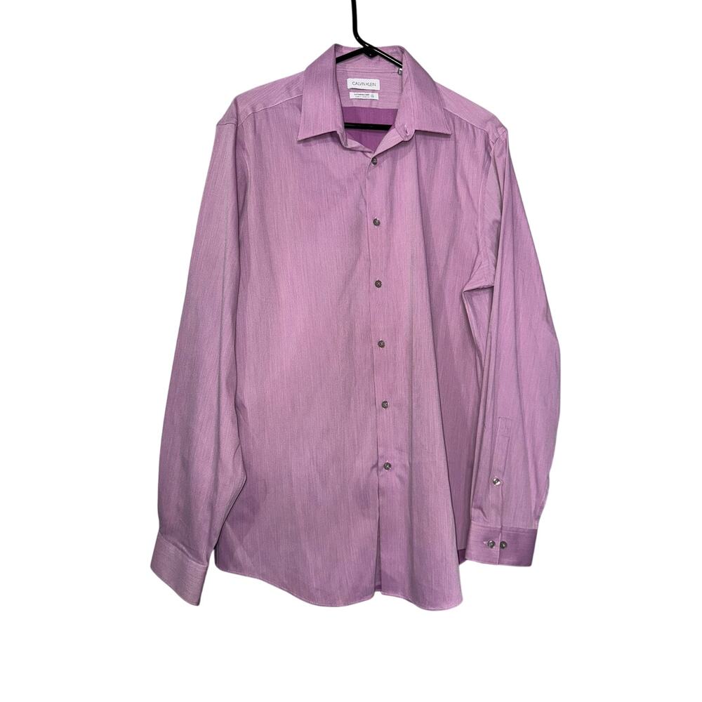Calvin Klein Light Purple Button Up Long Sleeve